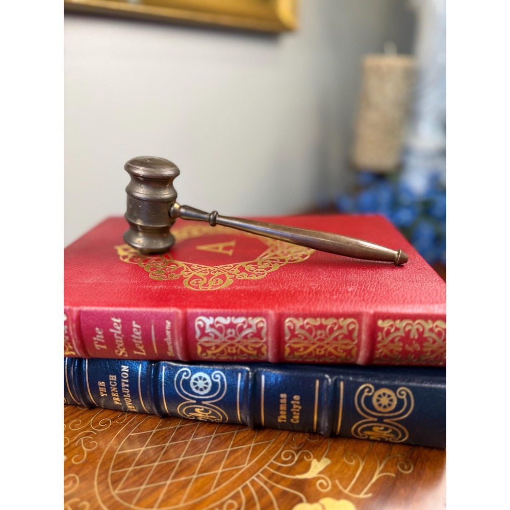 Vintage Brass Gavel • Judge Lawyer Desk Decor